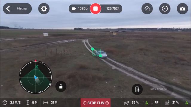 Parrot BEBOP 2. Test "Follow me" - GPS & visual tracking. (Free Flight Pro - ANDROID) смотреть онлайн
