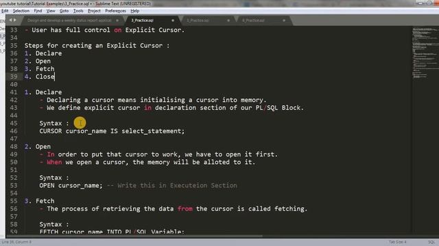 Tutorial 24 : CURSOR in Oracle || CURSOR INTRODUCTION смотреть онлайн