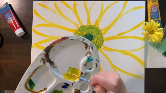 Georgia O'Keeffe inspired painting of a Gerber Daisy flower. смотреть онлайн