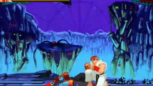 Ryu/Ken vs Final Boss (Cyber Akuma) - Marvel Super Heroes vs Street Fighter смотреть онлайн