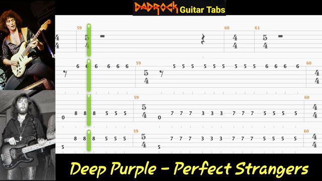 Perfect Strangers - Deep Purple - Guitar + Bass TABS Lesson смотреть онлайн