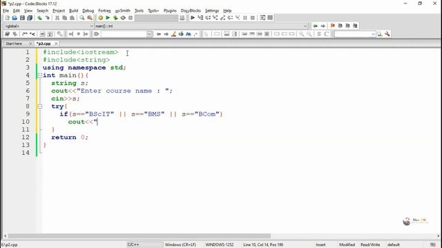 C++ Program - try catch throw c++ | exception handling in c++ смотреть онлайн