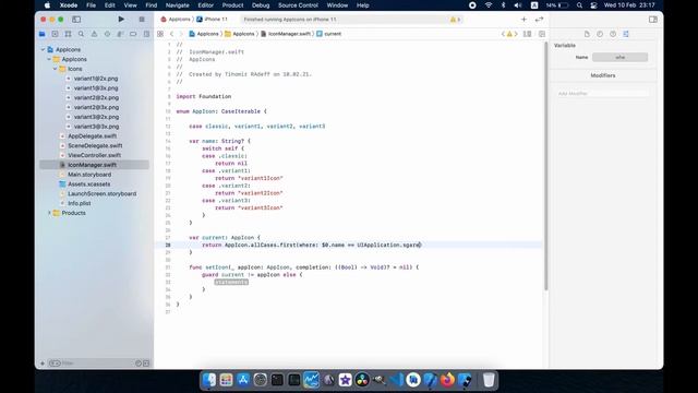 Change App Icon Programmatically in Xcode смотреть онлайн