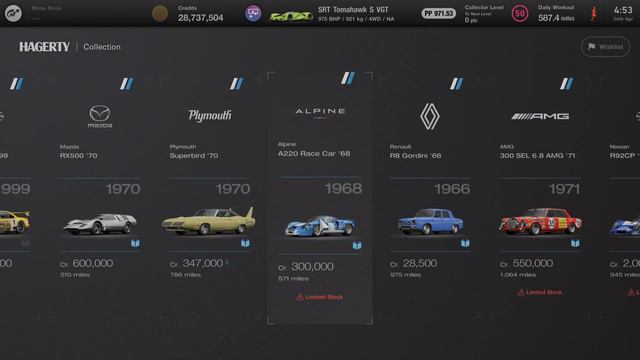 Gran Turismo 7 Hagerty Collection Legend Cars Shop 24th April 2022 update. смотреть онлайн