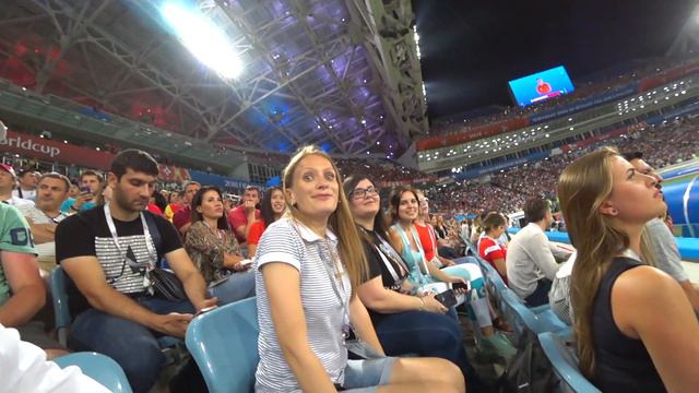 Матч FIFA 2018 на стадионе Фишт, Испания vs Португалии, поющие фонтаны. смотреть онлайн