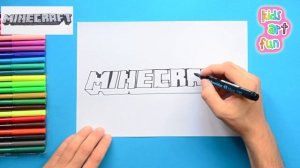 How to draw Minecraft Game Logo