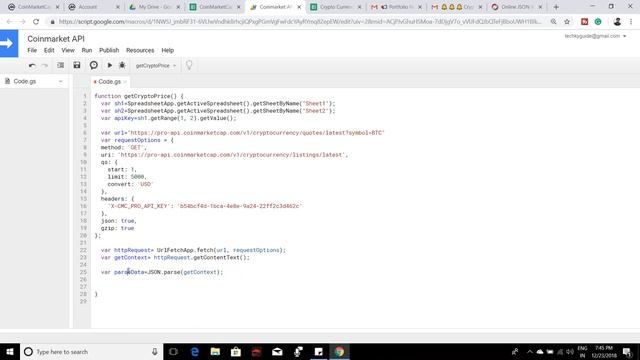 Get cryptocurrency price on your google sheets with Coinmarketcap API смотреть онлайн
