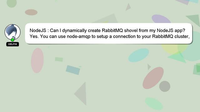 NodeJS : Can I dynamically create RabbitMQ shovel from my NodeJS app? смотреть онлайн