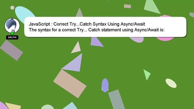 JavaScript : Correct Try...Catch Syntax Using Async/Await смотреть онлайн