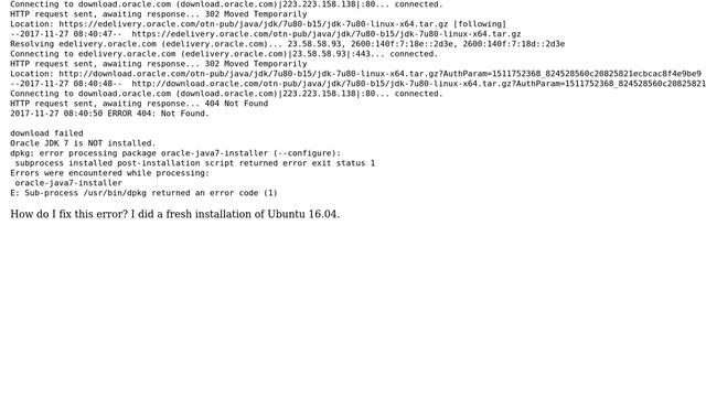 failing to install oracle-java7-installer,displaying 'E: Sub-process /usr/bin/dpkg returned an... смотреть онлайн