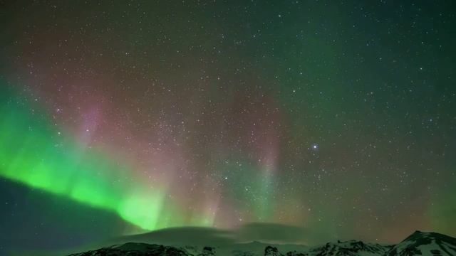 Most Colorful Northern Lights. Green Red Yellow Pink Violet Orange Colors of Aurora Borealis смотреть онлайн