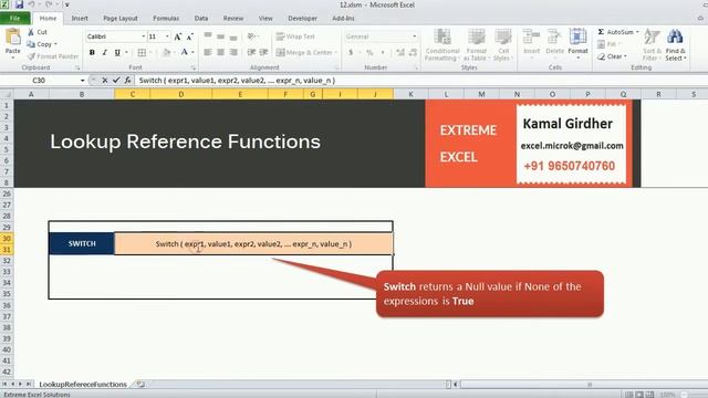 Advanced excel(vba) tutorial 15 : Lookup functions CHOOSE SWITCH смотреть онлайн