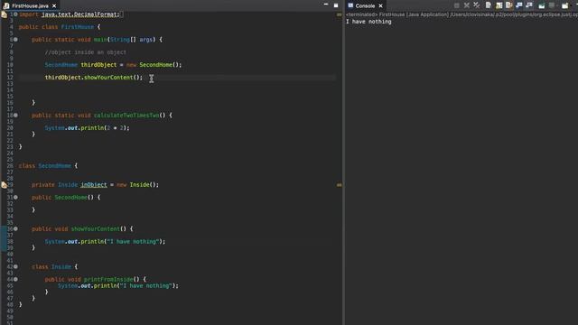 Java: lesson 20 object inside an object смотреть онлайн