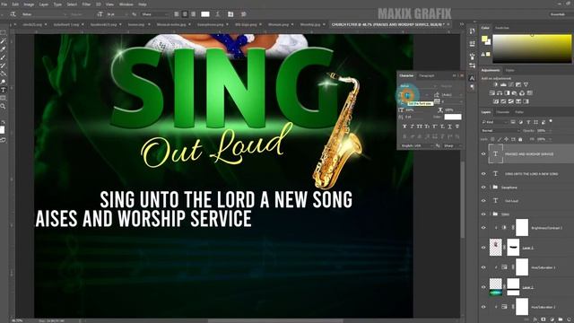 Design a Church Event Flyer with sleek 3D texts in Photoshop смотреть онлайн
