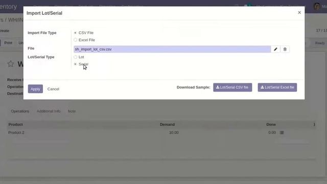 Import Lot-Serial Picking From CSV/Excel File Odoo смотреть онлайн