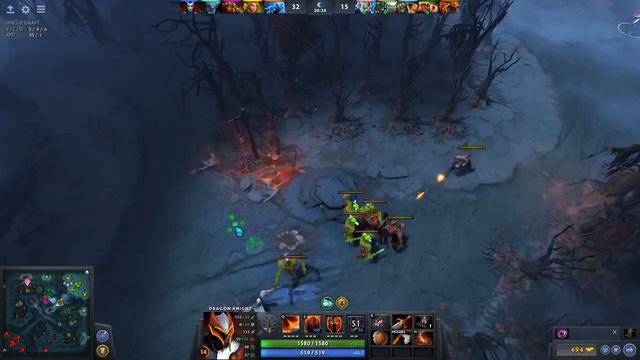 Dota 2 №18 Dragon Knight single draft, победа. Первый раз на DK. смотреть онлайн