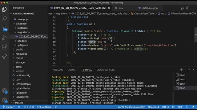 Laravel Malayalam Tutorial - Migrations - Part 5 - [2022] смотреть онлайн