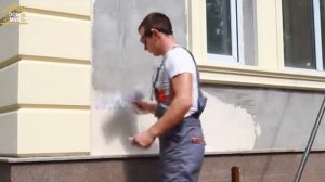 работа с гибким камнем на фасаде