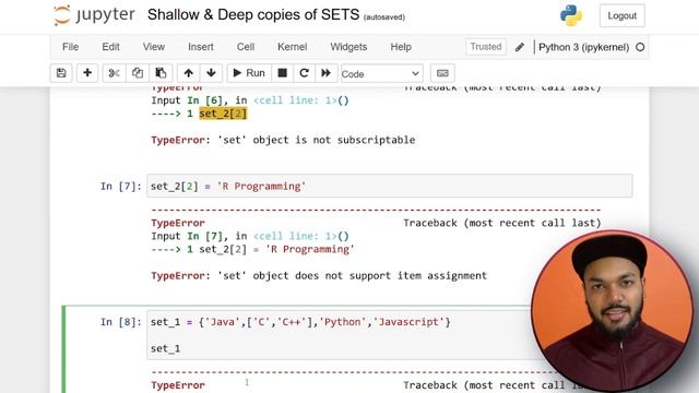 Shallow and deep copy of SETS in python #Shallowcopy #Deepcopy #sets #python смотреть онлайн
