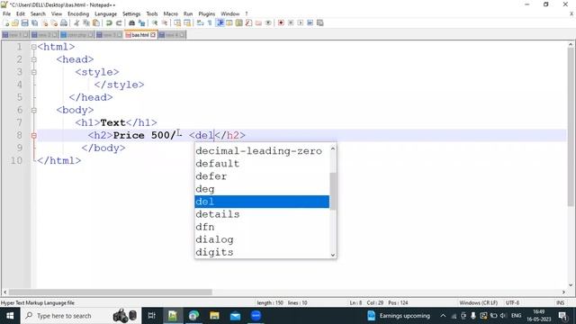 Del tag used in HTML | HTML tags смотреть онлайн