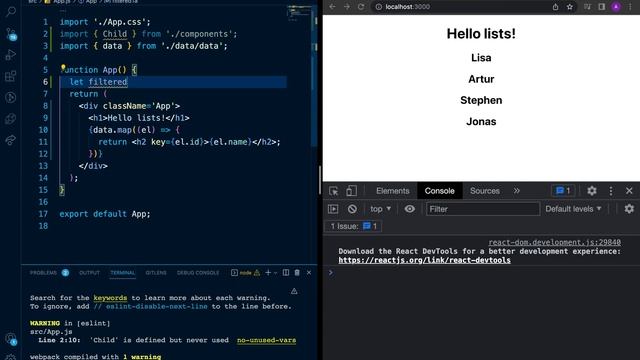9-dars. React rendering lists. смотреть онлайн