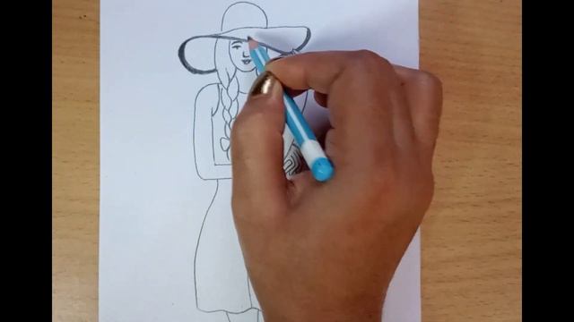 How to draw a girl with hat / pencil sketch / easy drawing step by step смотреть онлайн