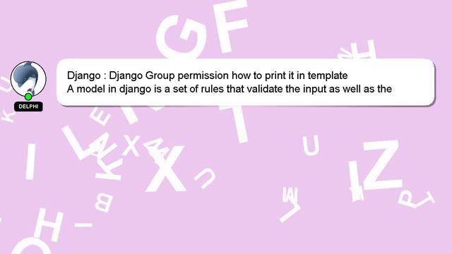 Django : Django Group permission how to print it in template смотреть онлайн