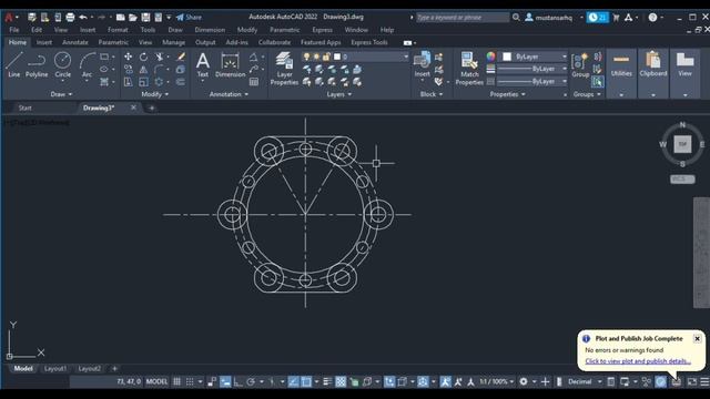 #3 | autoCAD Mechanical Practice Drawing | смотреть онлайн