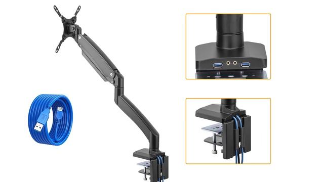 Super Heavy-Duty Swivel Single Monitor Arm Stand 17''-49'' Screen,Support Samsung G9- PrimeCables® смотреть онлайн