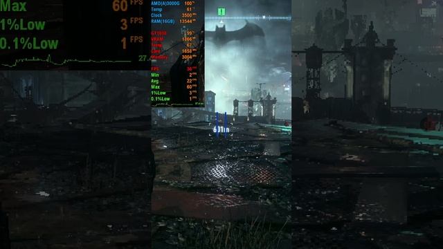 AMD Athlon 3000g and GT1030 Batman Arkham Knight Game test CG Test смотреть онлайн