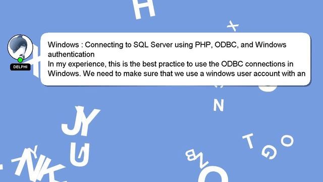Windows : Connecting to SQL Server using PHP, ODBC, and Windows authentication смотреть онлайн