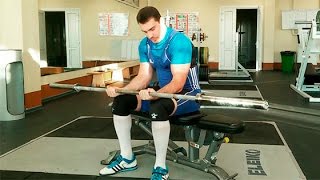 Сгибание кистей со штангой сидя: техника выполнения смотреть онлайн