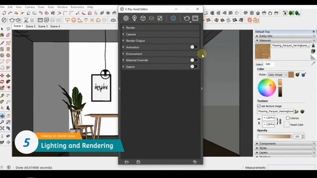 How to render an interior scene - Vray Next for SketchUp смотреть онлайн