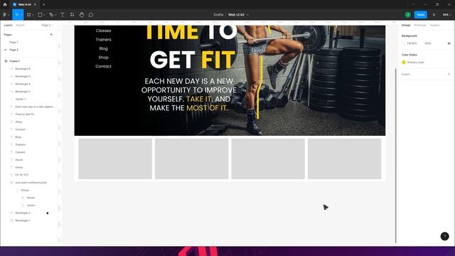 Figma UI design tutorial: Gym website UI kit, landing page UI design_Arttutor смотреть онлайн