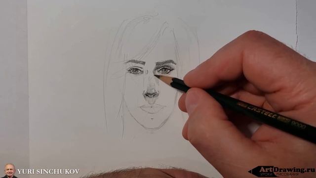 Как рисовать портрет девушки - уроки рисования смотреть онлайн