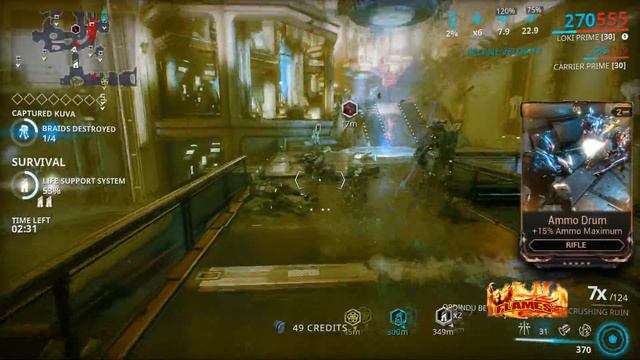 Warframe Kuva Flood Siphon Elara (Jupiter) Mission Survival level 80-100 смотреть онлайн