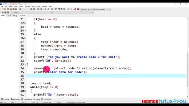 Insertion of Node at Beginning In Doubly Linked List in c/c++ смотреть онлайн