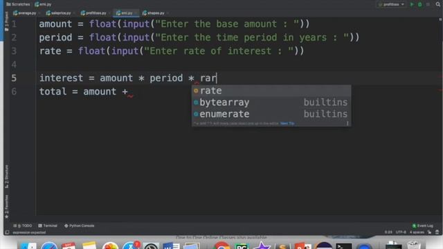 Python Programs | To calculate EMI for given amount, rate of interest and time period #anjaliluthra смотреть онлайн