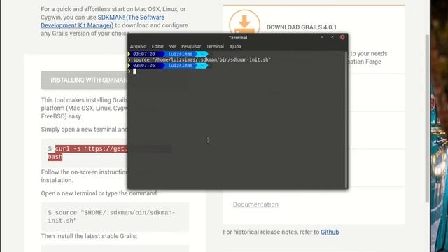 Instalação do Grails 1.3.7 via SDKMAN смотреть онлайн