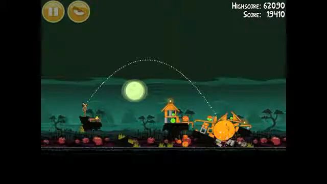 Angry Birds Seasons Ham'o'ween 1 14 2012 Halloween 3 stars walkthrough gameplay tutorial iphone 4s смотреть онлайн