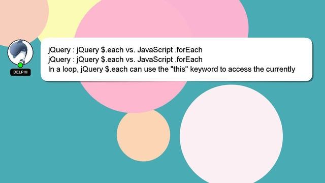 jQuery : jQuery $.each vs. JavaScript .forEach смотреть онлайн