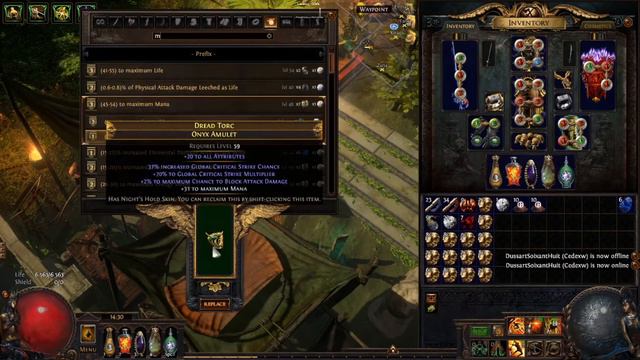[Path Of Exile] Crafting #1 Max Block Legacy Crit Amulet