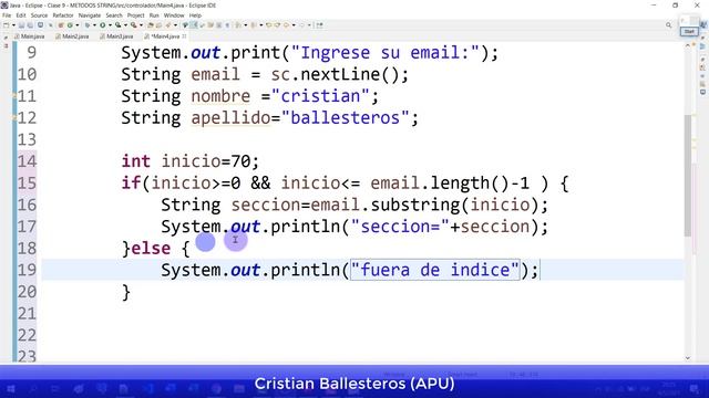 Metodos String subString replace en JAVA смотреть онлайн