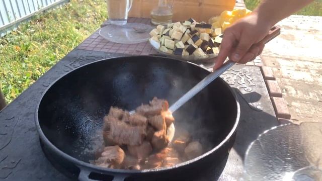 ЧАНАХИ Знаменитое Грузинское блюдо в казане на костре. ENG SUB