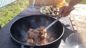 ЧАНАХИ Знаменитое Грузинское блюдо в казане на костре. ENG SUB