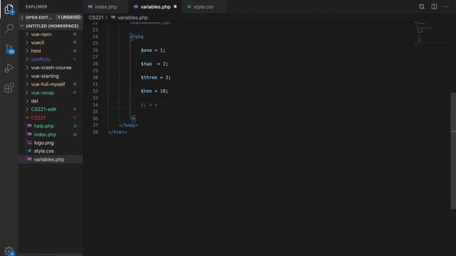 CS221: PHP Basics part 3 (if statement) смотреть онлайн