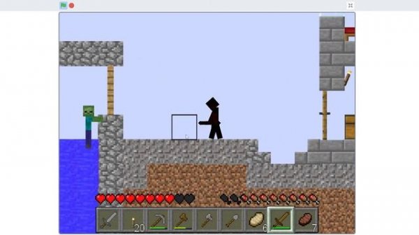 2D Minecraft on Scratch (Paper Minecraft)