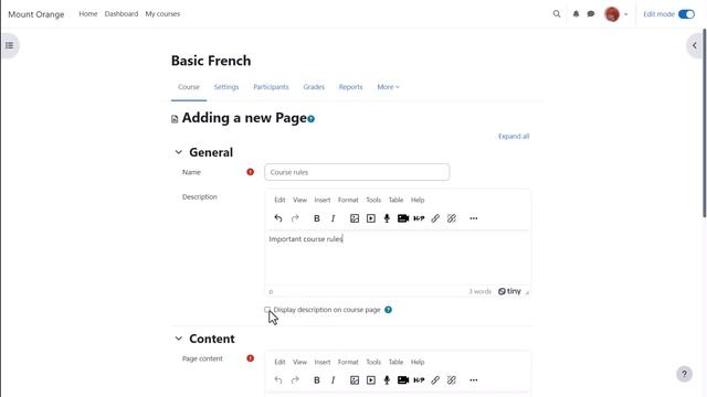 Page in Moodle смотреть онлайн
