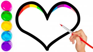 Рисунок сердце. Как нарисовать сердечко? Рисование и раскраска для детей. Рисунок пошагово.