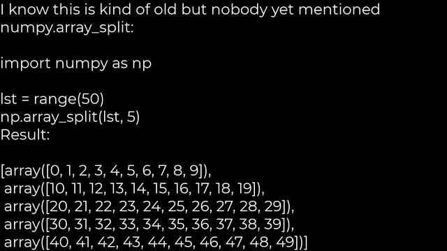 How do I split a list into equally-sized chunks?(5solution) смотреть онлайн